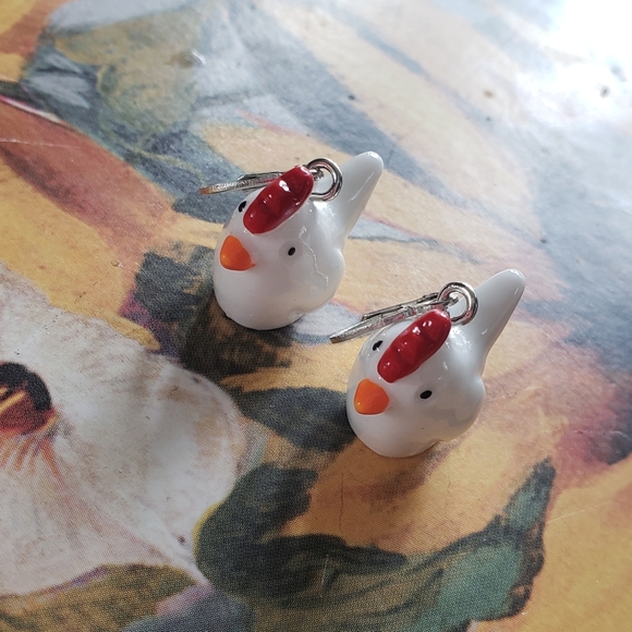 Chicken Earrings - Picture 3 of 3